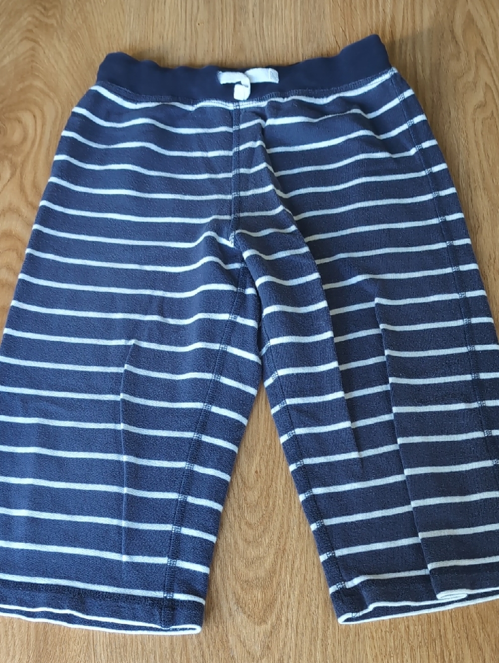 Hanna Andersson Navy & White Striped Drawstring Shorts 130 / 8 Y